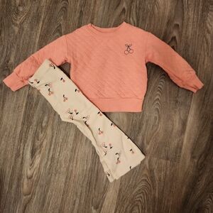 Carter's Peach Top and Cream Leggings Set